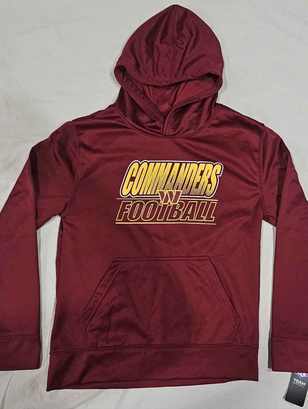 Commanders Football Kids Maroon Hooded Pullover Youth Medium 10/12